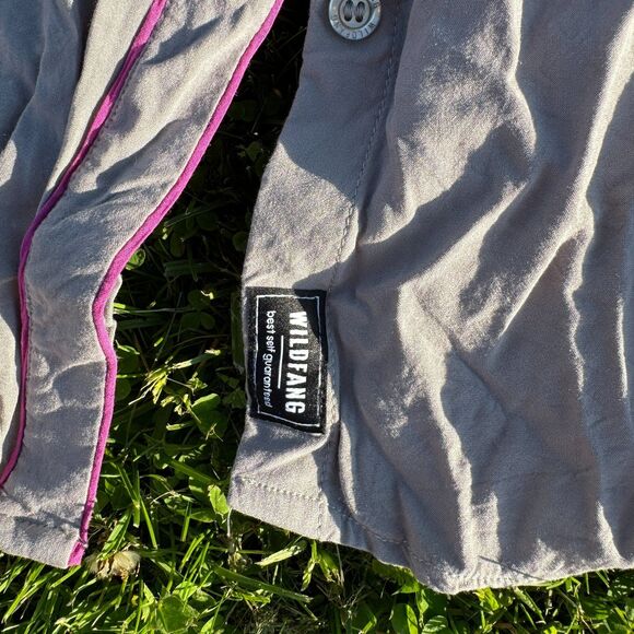 Wildfang Gray Piped Hem Button-Down Shirt - Picture 2 of 3